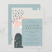 Budget Abstracte Vormen pasteelgrijze bruiloft uit (Voorkant / Achterkant)