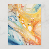 Budget Abstracte Zee Golven Strand Trouw Uitnodigi (Achterkant)