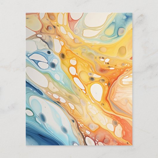 Budget Abstracte Zee Golven Strand Trouw Uitnodigi (Achterkant)