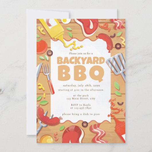 Budget Achtertuin Waterverf Eenvoudig feest Kaart (Voorkant)