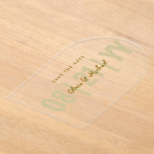 BUDGET Acryl Bewaar Datum Minimalist Goud ARCH Uitnodigingen (Laagn)