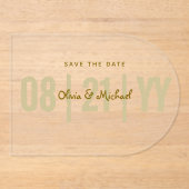 BUDGET Acryl Bewaar Datum Minimalist Goud ARCH Uitnodigingen (Voorkant)