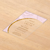 BUDGET Acryl bruiloft Dusty Blush Pink Gold Chic Acryl Uitnodigingen (Laagn)