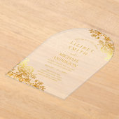 BUDGET Acryl bruiloft gouden kant filigraan Elegan Acryl Uitnodigingen (Laagn)