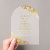 BUDGET Acryl bruiloft gouden kant filigraan Elegan Acryl Uitnodigingen (Insitu (Draagbaar))