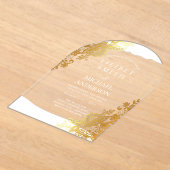 BUDGET Acryl bruiloft gouden kant filigraan Elegan Acryl Uitnodigingen (Laagn)