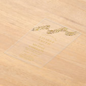 BUDGET Acryl Bruiloft MUZIEKNOTEN Gouden Tekst Acryl Uitnodigingen (Laagn)