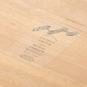 BUDGET Acryl bruiloft MUZIEKNOTEN Zilver Grijs Acryl Uitnodigingen (Laagn)