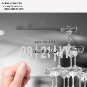BUDGET Acryl bruiloft Save Datum Minimalistisch Wi Acryl Uitnodigingen