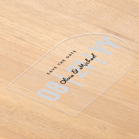 BUDGET Acryl bruiloft Save Datum Minimalistische A Acryl Uitnodigingen (Laagn)