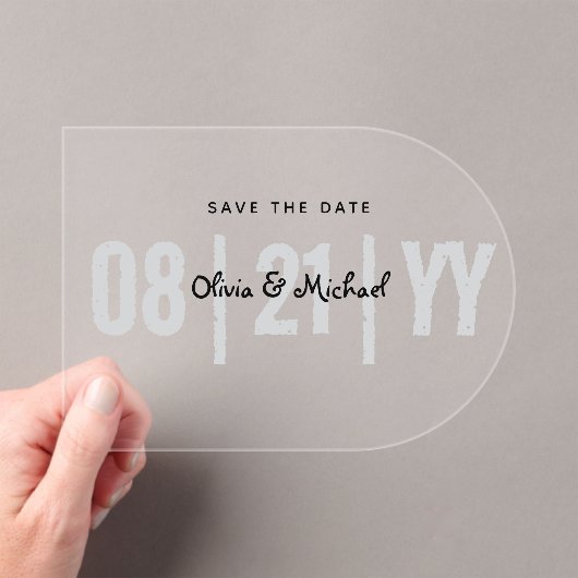 BUDGET Acryl bruiloft Save Datum Minimalistische A Acryl Uitnodigingen (Insitu (Draagbaar))