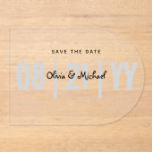 BUDGET Acryl bruiloft Save Datum Minimalistische A Acryl Uitnodigingen (Voorkant)