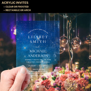 BUDGET Acryl bruiloft STERRENNACHT CELESTIAL SKY Acryl Uitnodigingen