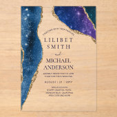 BUDGET Acryl bruiloft STERRENNACHT CELESTIAL SKY Uitnodigingen (Voorkant)