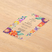 BUDGET Acryl Clear Fiesta Bloemen Huwelijk Uitnodigingen (Laagn)