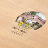 BUDGET Acryl Clear Foto bruiloft Zonnebloemen Acryl Uitnodigingen (Laagn)