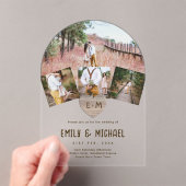 BUDGET Acryl Clear Photo Collage Wedding Rustiek Acryl Uitnodigingen (Insitu (Draagbaar))