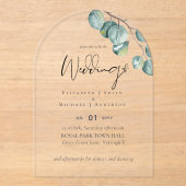 BUDGET Acryl Clear Wedding Nodig groen uit Acryl Uitnodigingen (Voorkant)