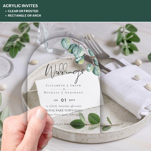 BUDGET Acryl Clear Wedding Nodig groen uit Acryl Uitnodigingen