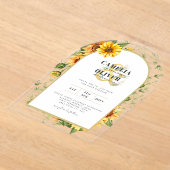 BUDGET Acryl Clear Wedding Nodig Zonnebloemen uit Acryl Uitnodigingen (Laagn)