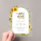 BUDGET Acryl Clear Wedding Nodig Zonnebloemen uit Acryl Uitnodigingen (Insitu (Draagbaar))