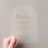 BUDGET Acryl Heldere Gouden Tekst Elegante Trouwfe Acryl Uitnodigingen (Insitu (Draagbaar))