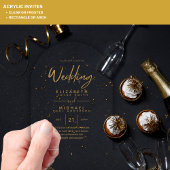 BUDGET Acryl Heldere Gouden Tekst Elegante Trouwfe Acryl Uitnodigingen
