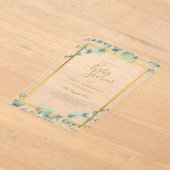 BUDGET Acryl Heldere of Mat Babyshower Bladeren Uitnodigingen (Laagn)