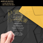 BUDGET Acryl Huwelijk Goud Wit Elegant Chic Acryl Uitnodigingen