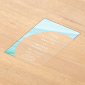 BUDGET Acryl Huwelijk Pastel Aqua Blauw Witte Teks Acryl Uitnodigingen (Laagn)
