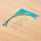BUDGET Acryl Huwelijk Turquoise Goud Blauwgroen Ag Acryl Uitnodigingen (Laagn)