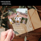 BUDGET Acryl Transparante Fotocollage Bruiloft Mod Acryl Uitnodigingen