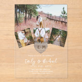 BUDGET Acryl Transparante Fotocollage Bruiloft Mod Uitnodigingen (Voorkant)