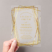 BUDGET Acryl Trouw Goud Nep Folie Elegant Acryl Uitnodigingen (Insitu (Draagbaar))