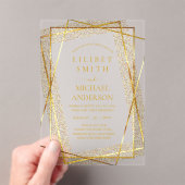 BUDGET Acryl Trouw Goud Nep Folie Elegant Uitnodigingen (Insitu (Draagbaar))