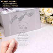 BUDGET Acryl Trouw MUSIC NOTEN Zilver Grijs Acryl Uitnodigingen