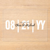 BUDGET Acryl Trouw Save the Date Minimalistisch Acryl Uitnodigingen (Voorkant)