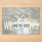 BUDGET Acryl Trouw Save the Date Opaque Foto Acryl Uitnodigingen (Voorkant)