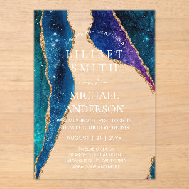 BUDGET Acryl Trouw STERRENNACHT HEMELSE LUCHT Acryl Uitnodigingen