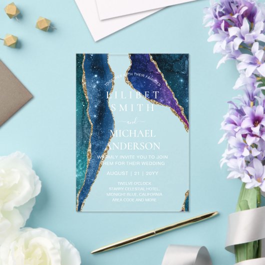 BUDGET Acryl Trouw STERRENNACHT HEMELSE LUCHT Acryl Uitnodigingen (Insitu (Huwelijk))
