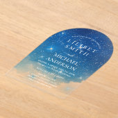 BUDGET Acryl Trouw STERRENNACHT HEMELSE LUCHT Uitnodigingen (Laagn)