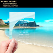 BUDGET Acryl Trouwpastel Aqua Blauw Wit Tekst Acryl Uitnodigingen