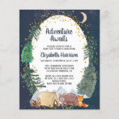 Budget Adventure Night Sky Baby shower Uitnodiging (Voorkant)