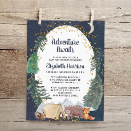 Budget Adventure Night Sky Baby shower Uitnodiging