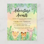 Budget Adventure wacht op Safari Baby shower Invit (Voorkant)