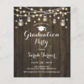 Budget Afsluitfeest Uitnodiging Rustieke Houten St Flyer (Voorkant)