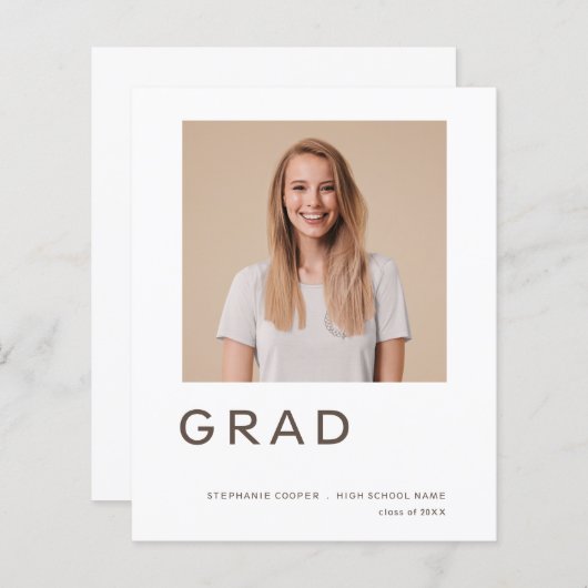 Budget Afstudeerder Foto Afstuderen Aankondiging (Voorkant / Achterkant)