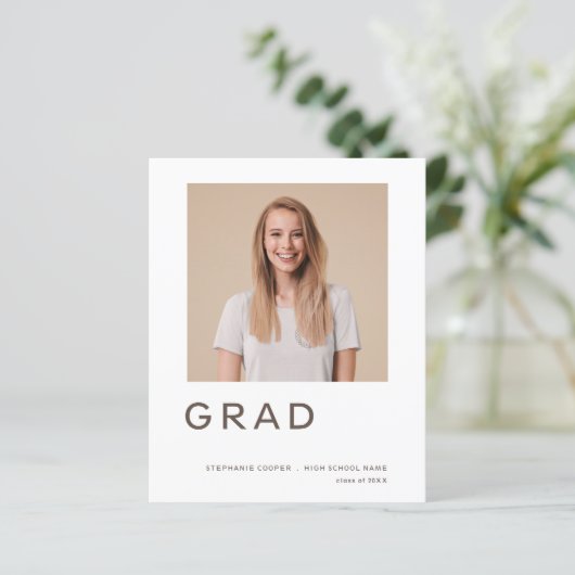 Budget Afstudeerder Foto Afstuderen Aankondiging (Staand voorkant)