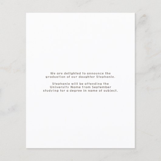 Budget Afstudeerder Foto Afstuderen Aankondiging (Achterkant)