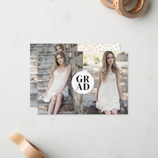 Budget AFSTUDEERDER Foto Afstuderen Aankondiging K (Voorkant / Achterkant in situ)